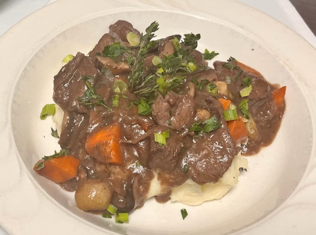 beef bourguignon at Bistro 214